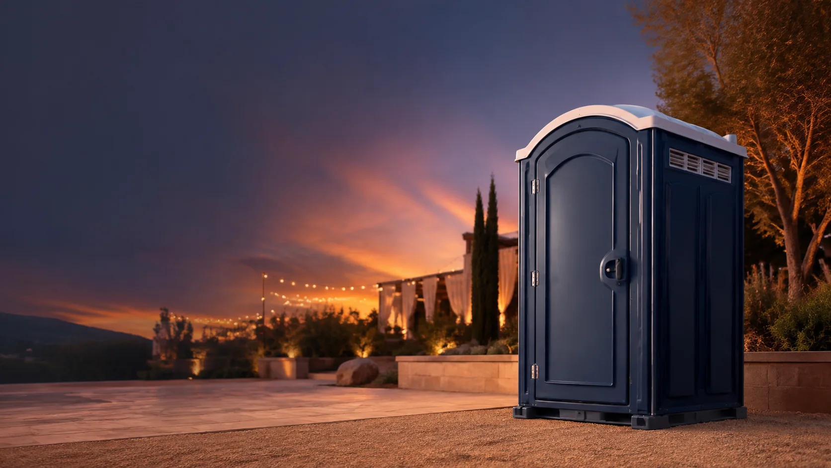 Portable restroom shown for rental planning in Colorado Springs, CO